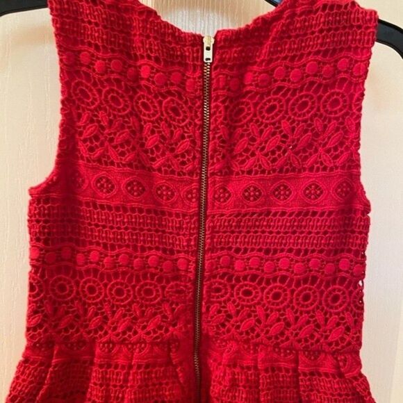 Peek Kids Tessa Tiered Lace Dress Red Girls Size Medium 6-7 NWT - Picture 7 of 9